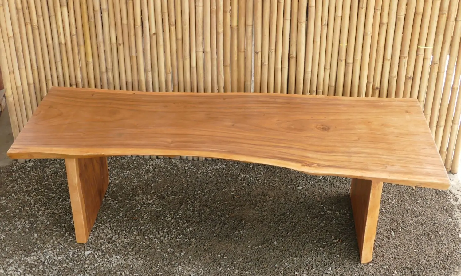  Product image 4 of the product “Natural Wood Table suar with wooden legs, 254.5.cm length, 95cm width, 78cm height. Table top 7cm thickness ”